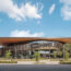 Curved Wooden Soffit at UT Moody Center Arena